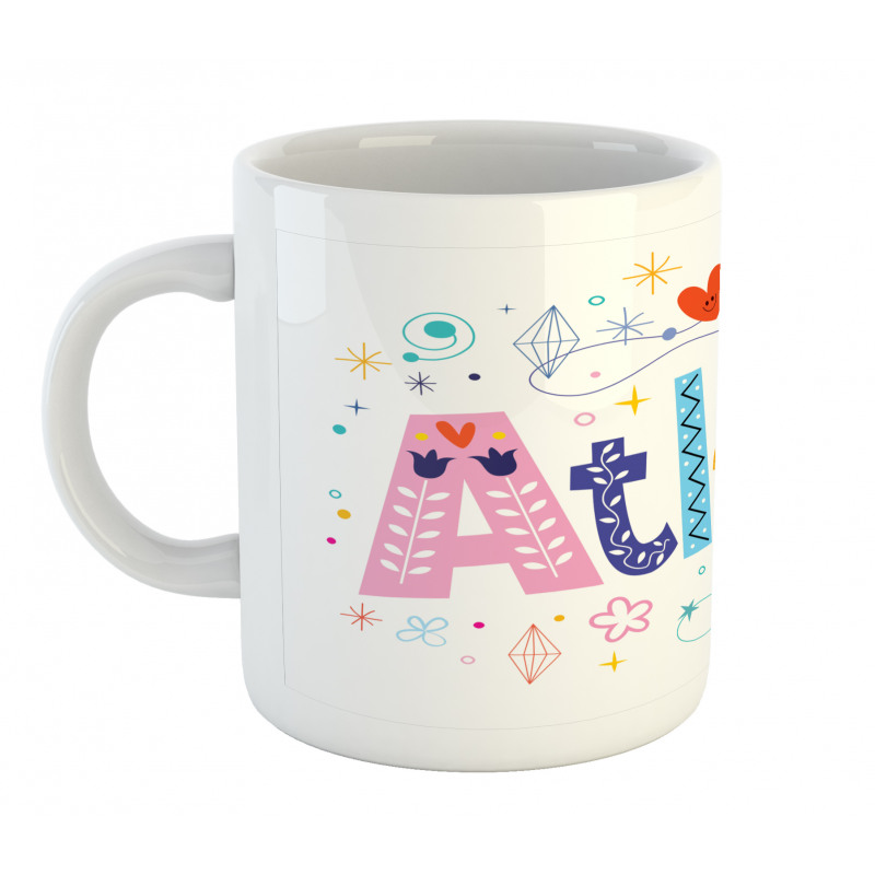 Colorful Smiley Calligraphy Mug