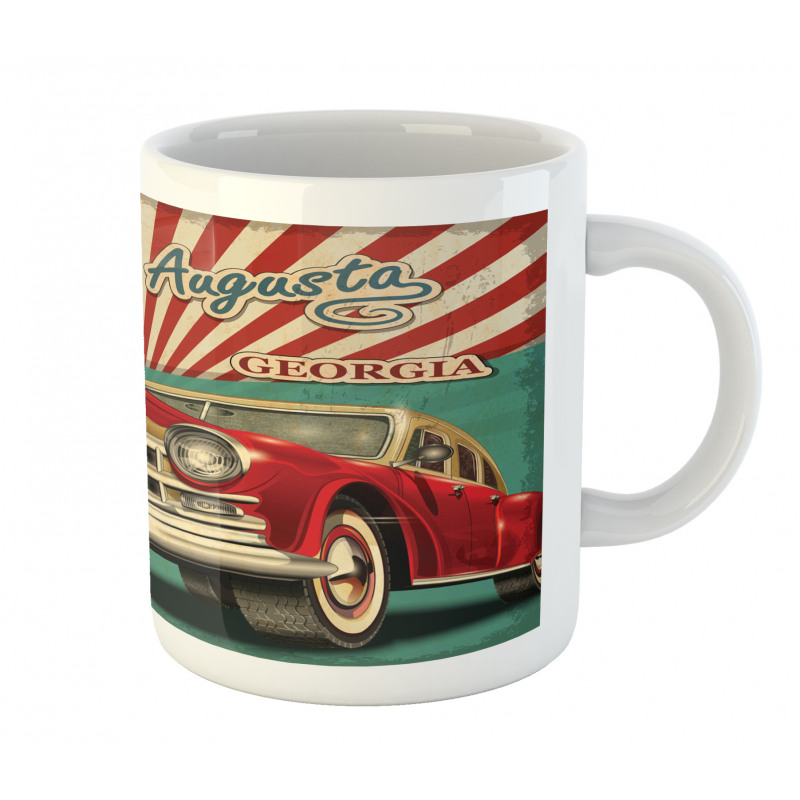 Grunge Retro Car Sunburst Mug