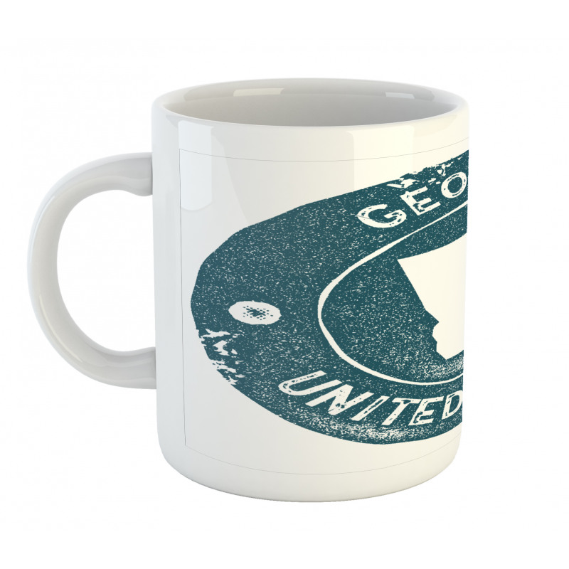 Map of Georgia Round Emblem Mug