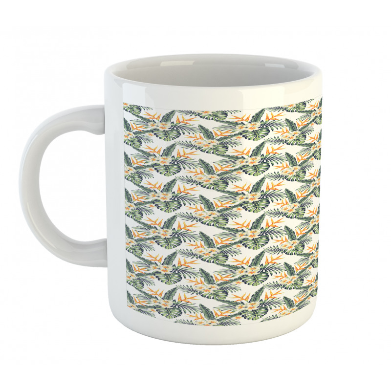 Exotic Leaves and Flower Mug