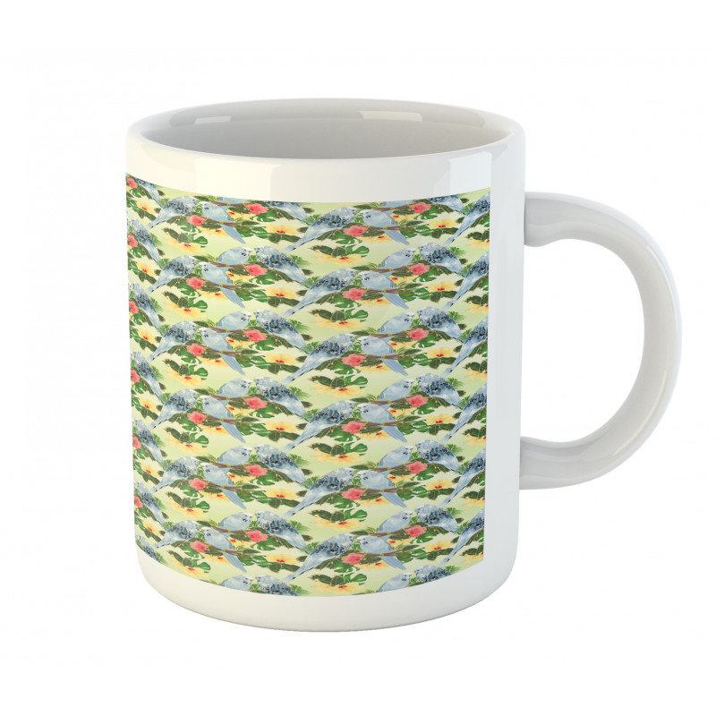 Birds Composition Leaves Mug