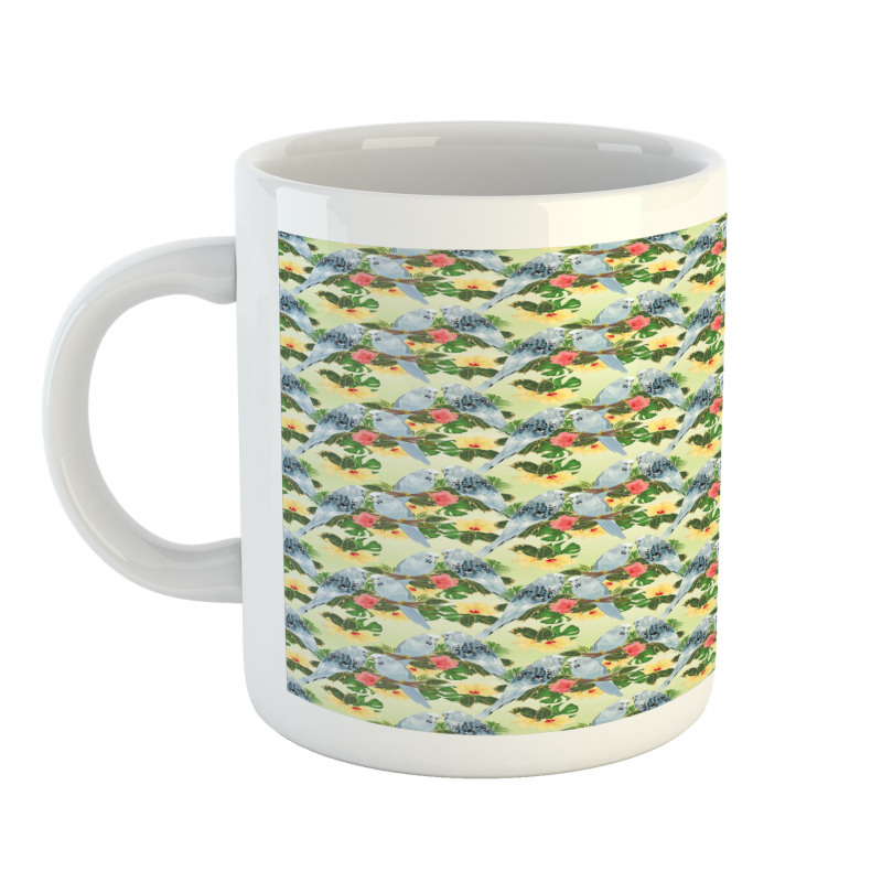 Birds Composition Leaves Mug