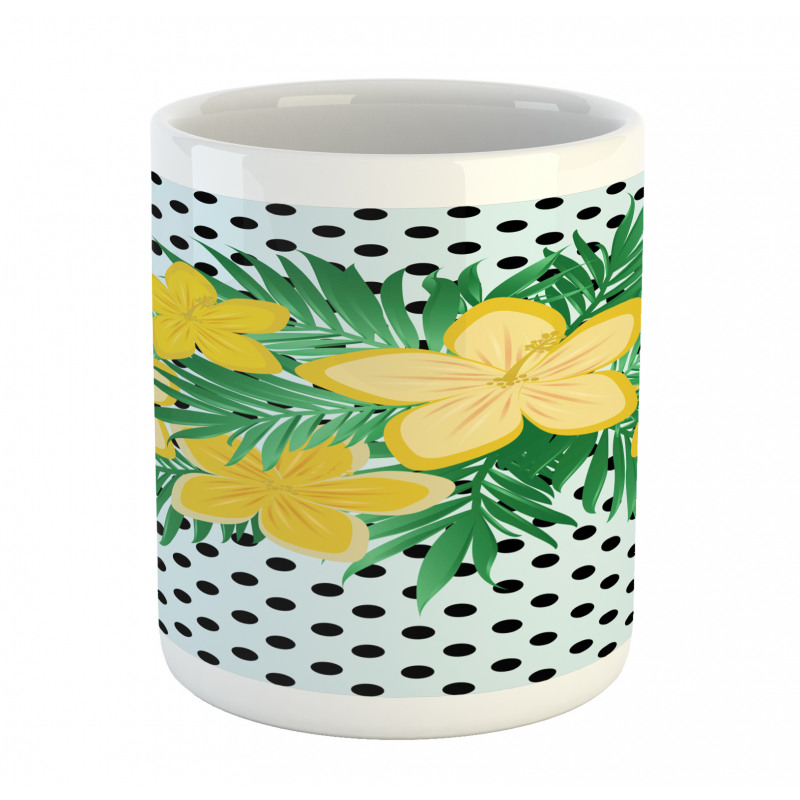 Exotic Flower Polka Dots Mug