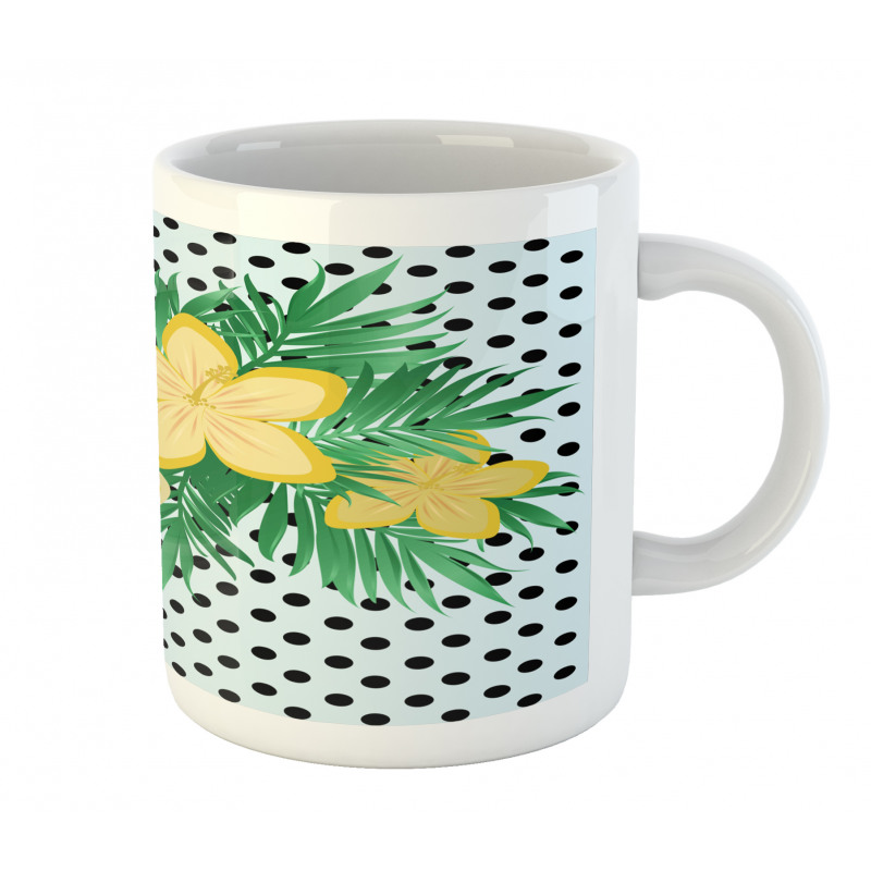 Exotic Flower Polka Dots Mug