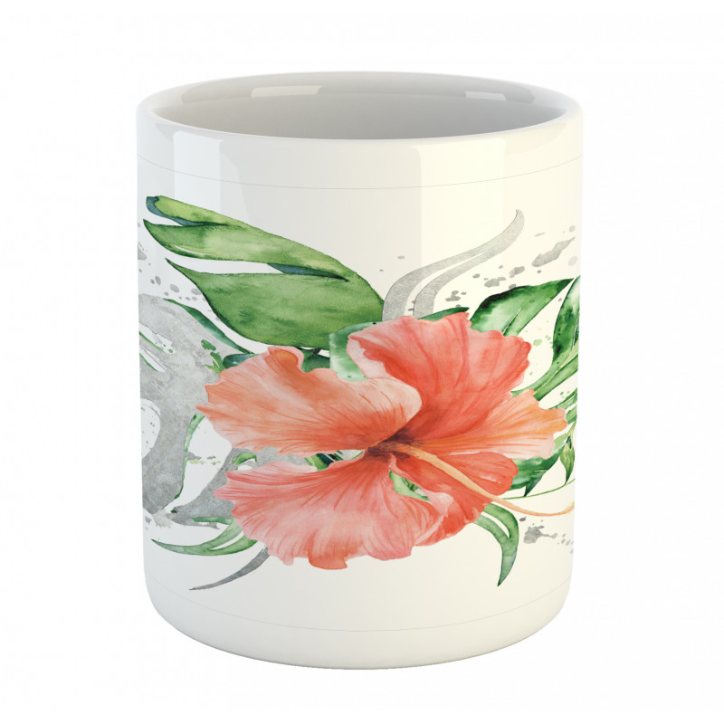 Grunge Watercolor Flower Mug