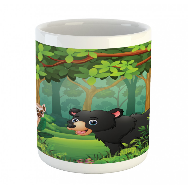 Wild Forest Life Bear Cartoon Mug