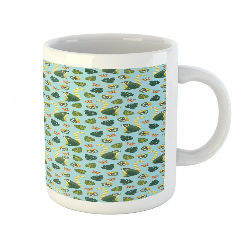 Monstera Hibiscus Mammal Art Mug