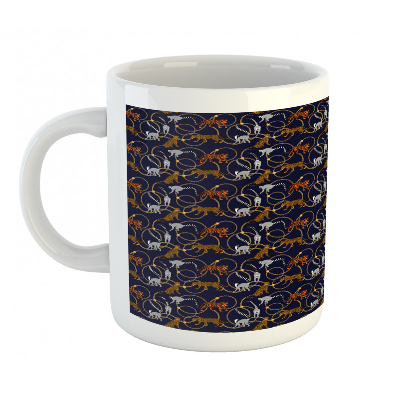 Tiger Leopard Chains Exotic Mug