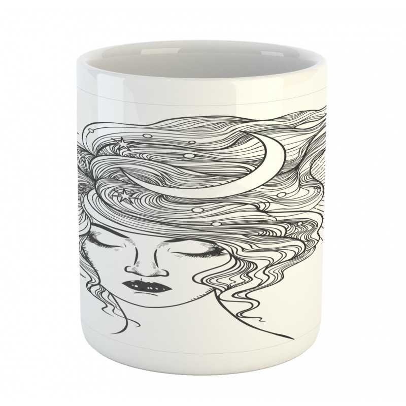 Modern Woman Starry Hair Mug