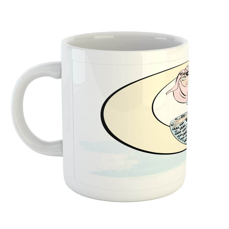 Mermaid Girl on Crescent Mug