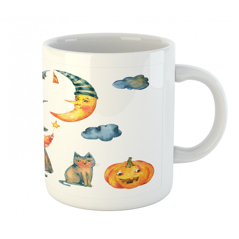 Pumpkin Crescent Cat Mug