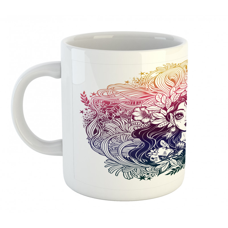 Celtic Floral Fairy Girl Mug