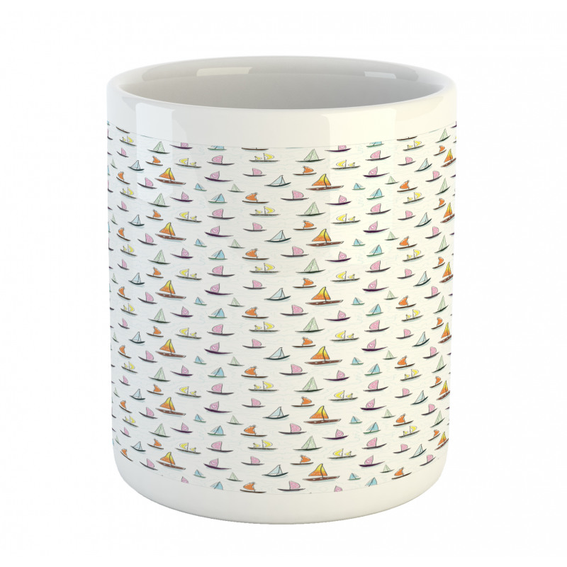 Colorful Sailboat Doodle Mug