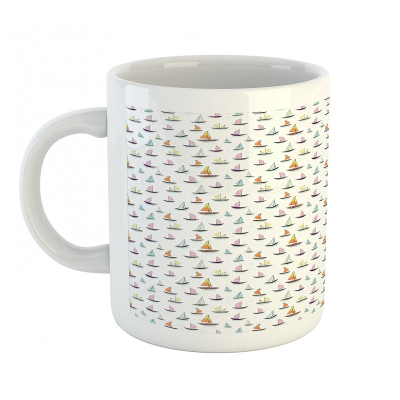 Colorful Sailboat Doodle Mug