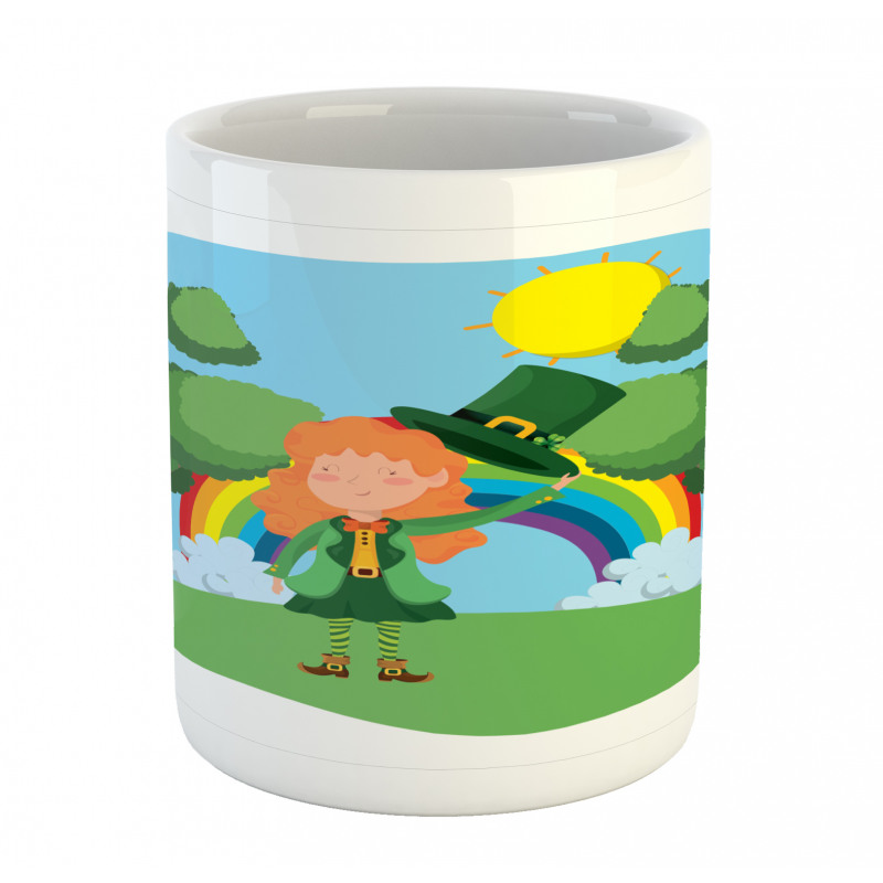 Young Girl Sun and a Rainbow Mug