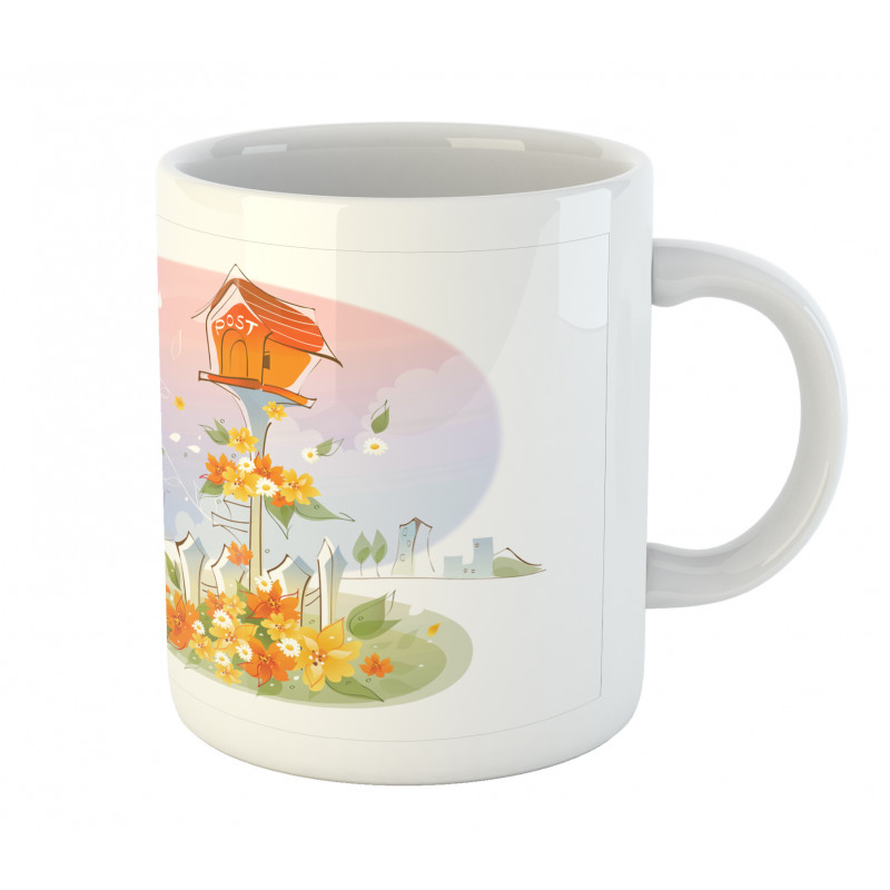 Floral Nest of Birds Mug