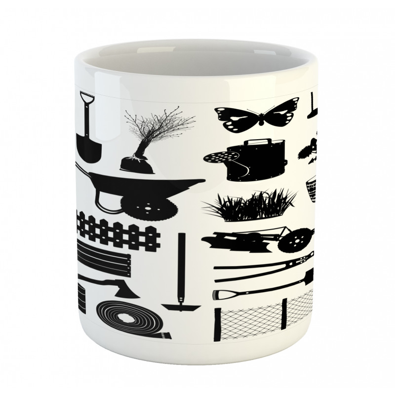 Monochrome Garden Items Mug