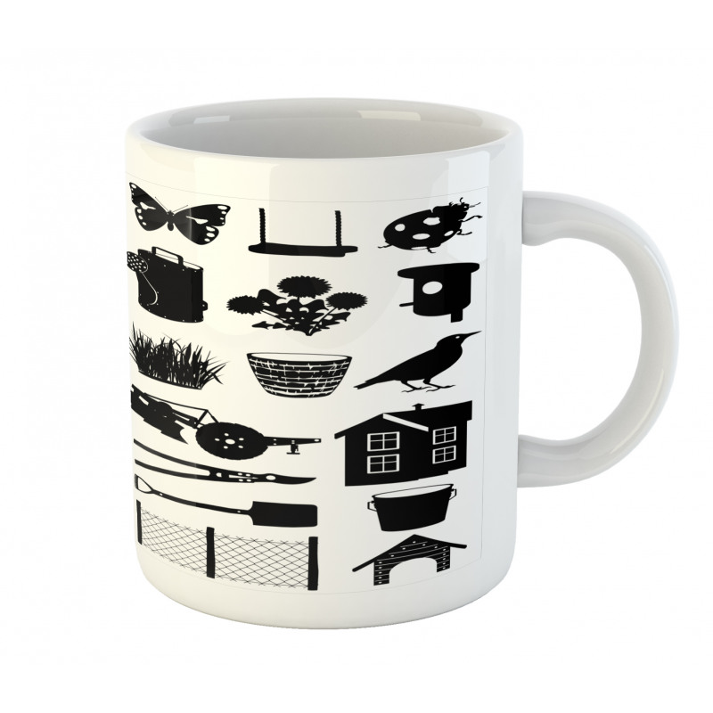 Monochrome Garden Items Mug