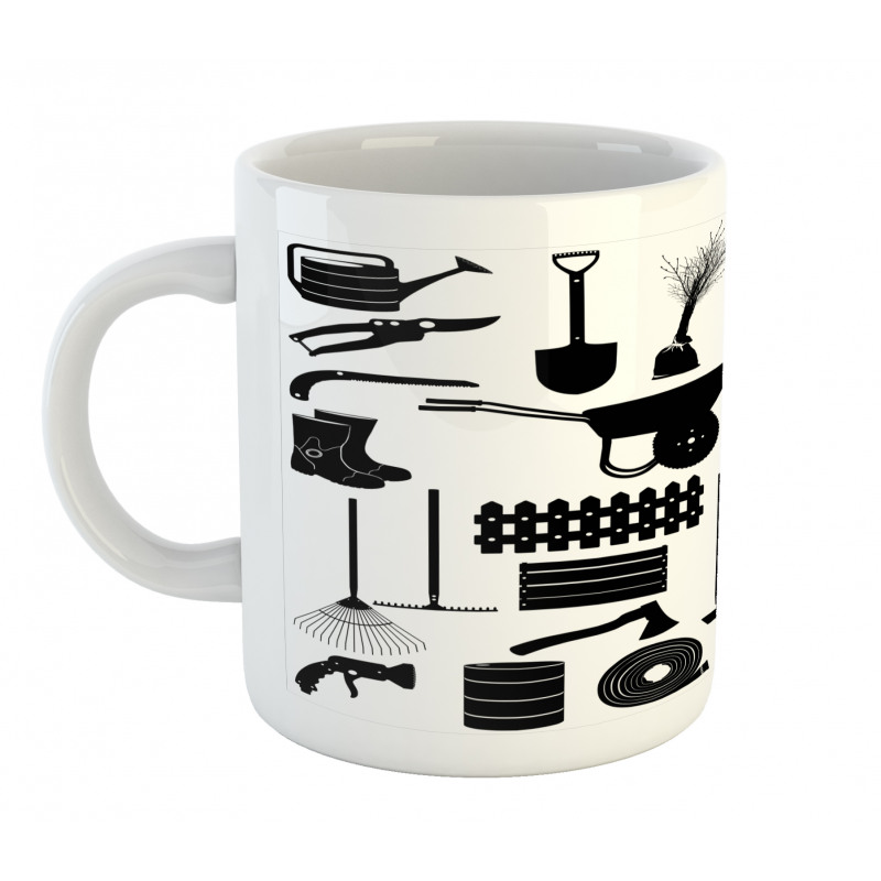 Monochrome Garden Items Mug