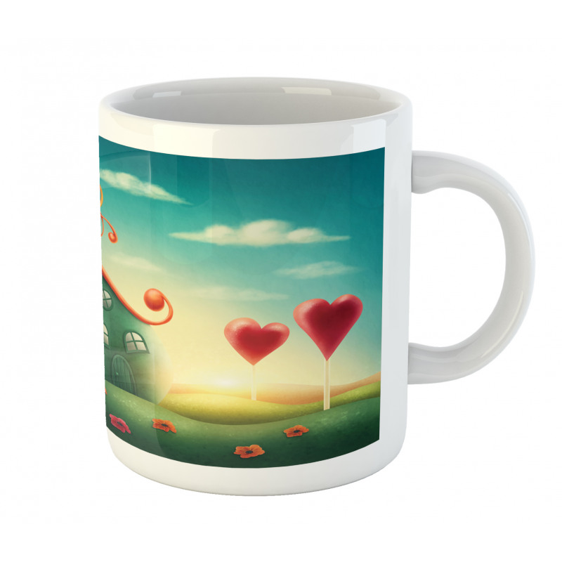 Heart Shaped Trees Red Mug