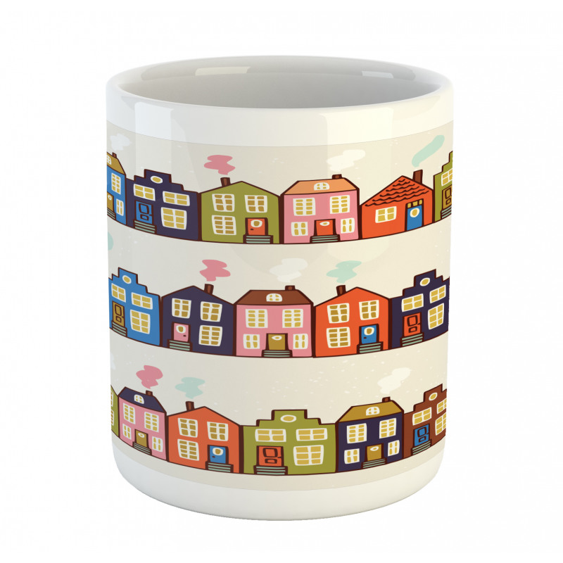 Funky Houses on Streets Mug