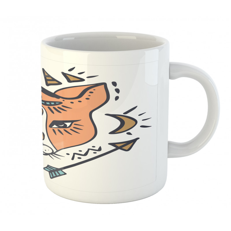 Boho Animal Head with Arrows Mug