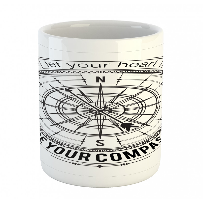 Monochrome Compass Mug