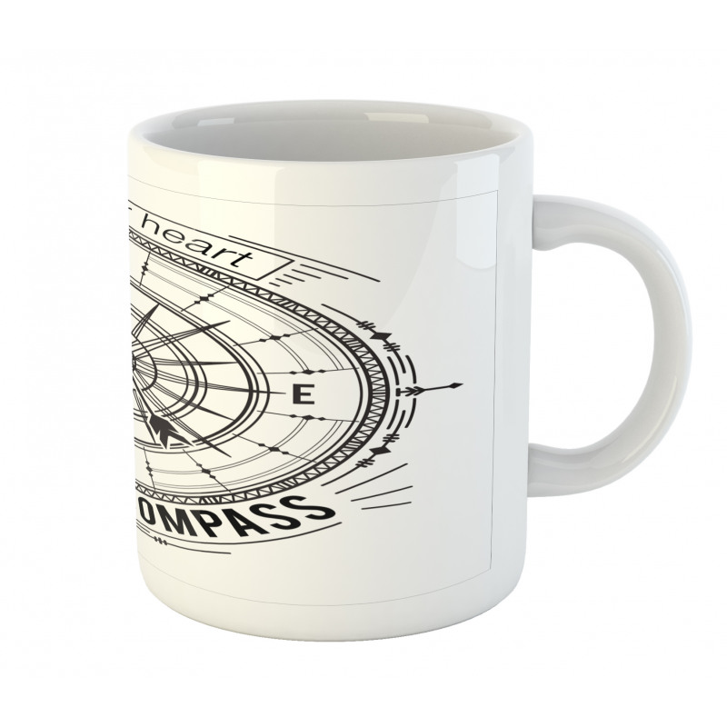 Monochrome Compass Mug