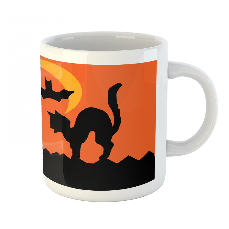 Crescent Cats and Bats Mug