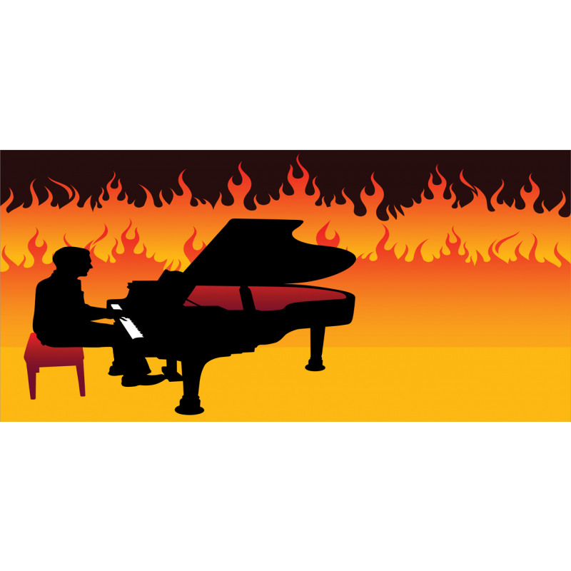 Pianist Man Playing on Flames Mug