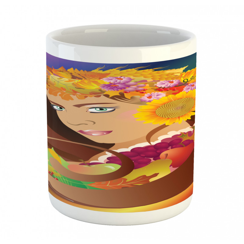 Floral Leafy and Fruits Hair Mug