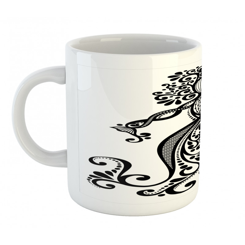 Woman Shape Vintage Ornate Mug