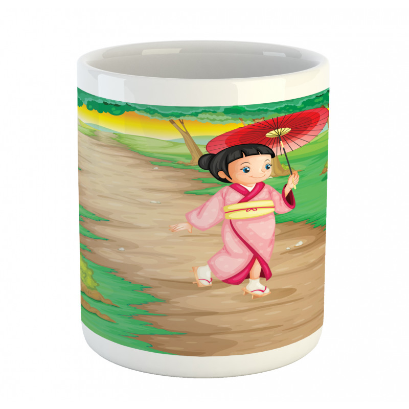 Cartoon Style Geisha Mug