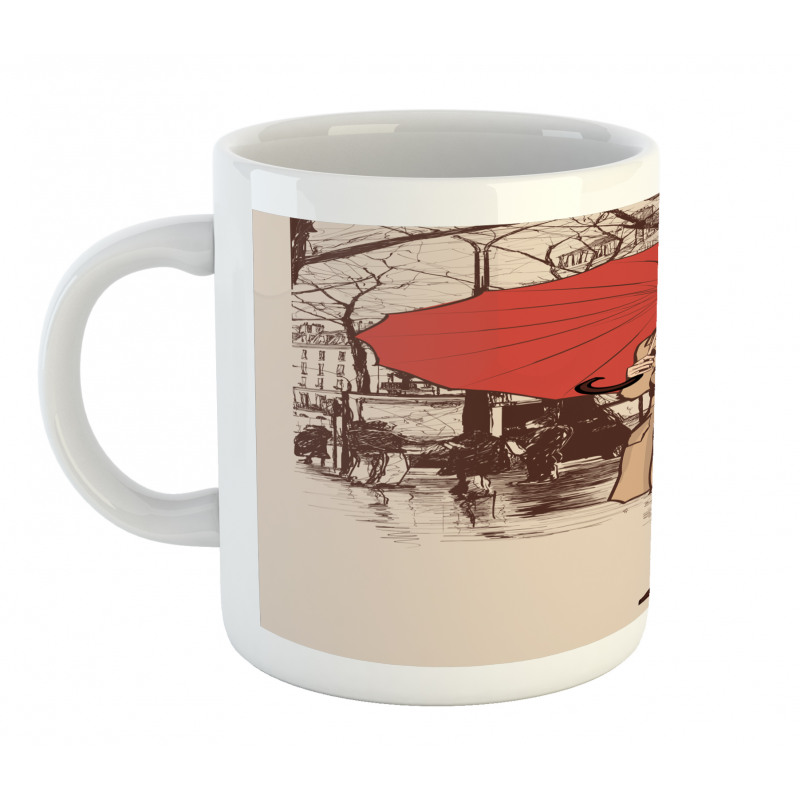 Lady Walking in Paris Mug