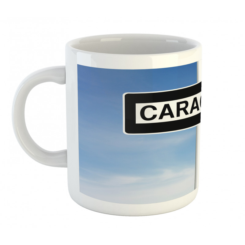 Caracas Lettering Sign Mug