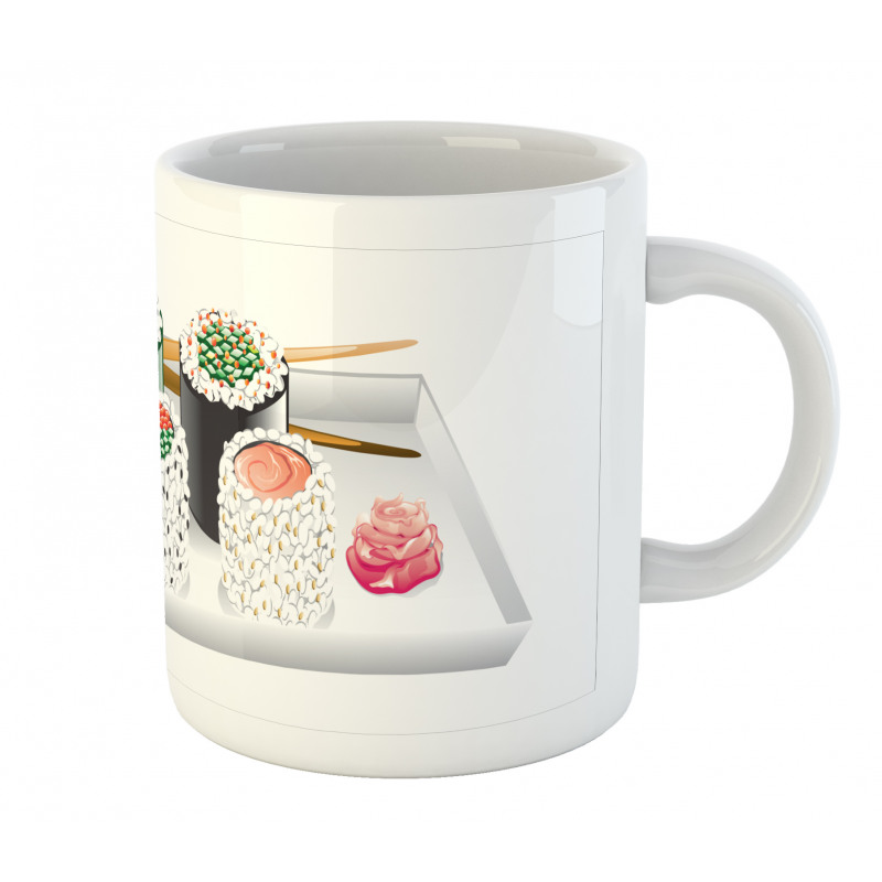 Various Flavored Sushi Plate Mug