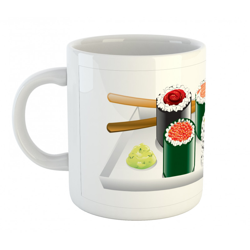 Various Flavored Sushi Plate Mug