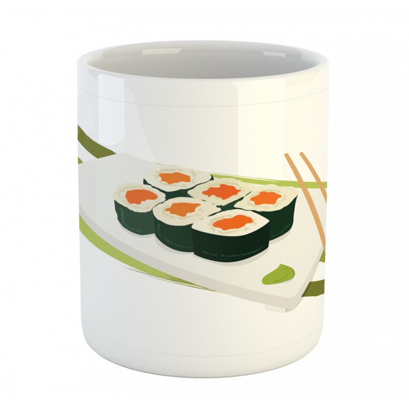 Sushi Maki Plate Chopsticks Mug