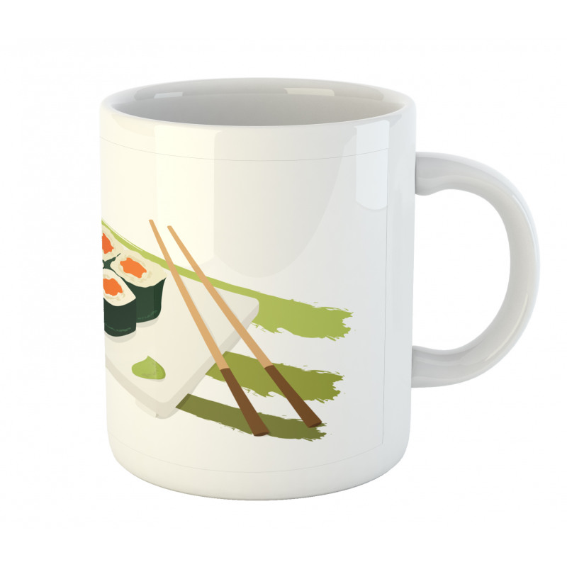 Sushi Maki Plate Chopsticks Mug