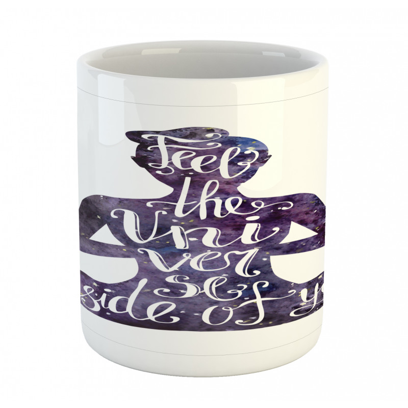 Fell the Universe Text Yoga Mug