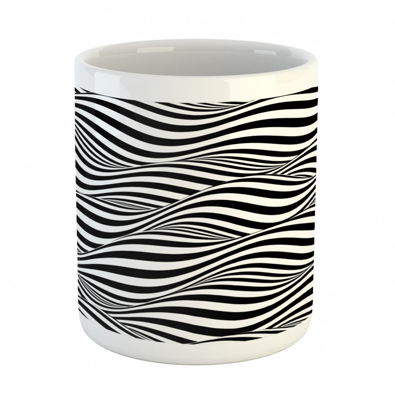 Monochrome Waves Mug