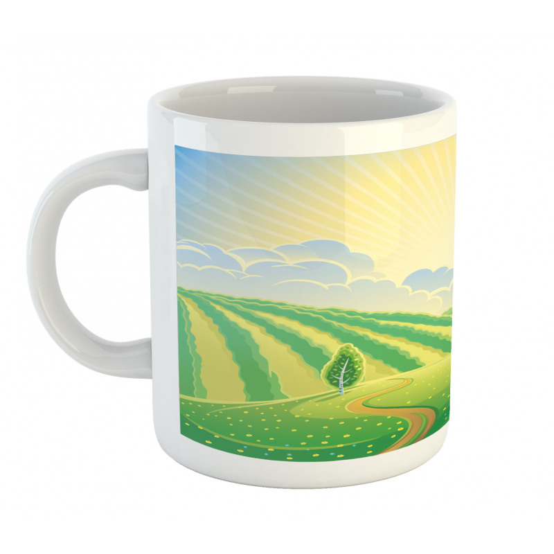 Green Field Graphic Mug