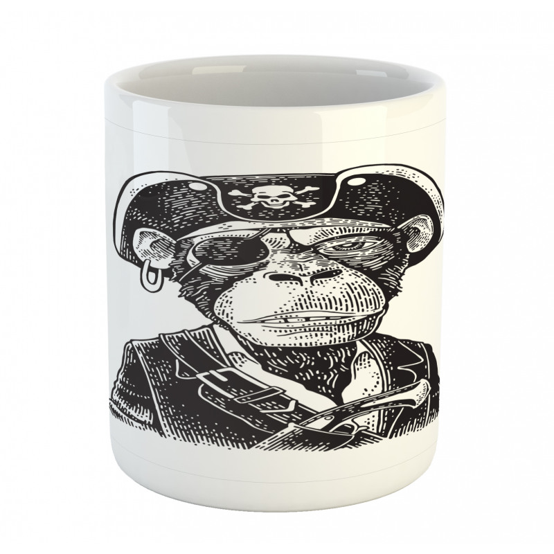 Pirate Monkey Portrait Art Mug