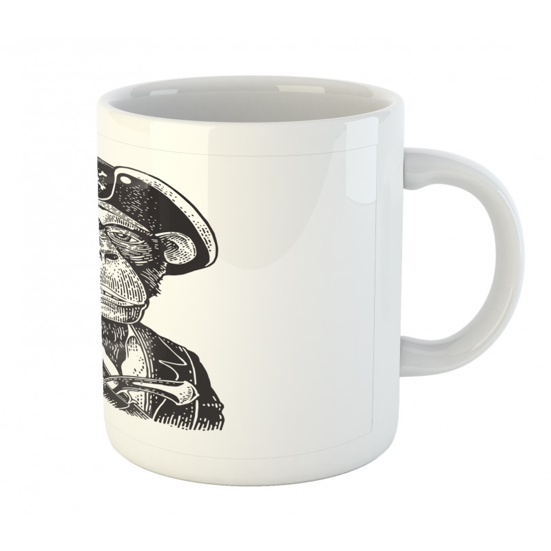 Pirate Monkey Portrait Art Mug