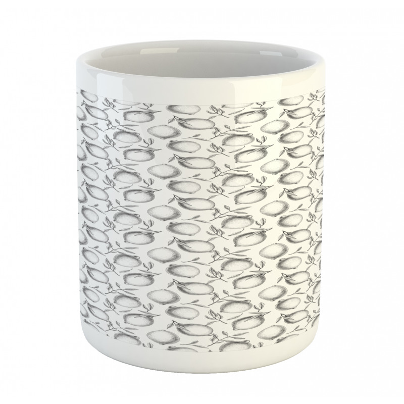 Monochrome Citrus Fruits Mug