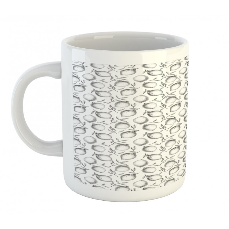 Monochrome Citrus Fruits Mug