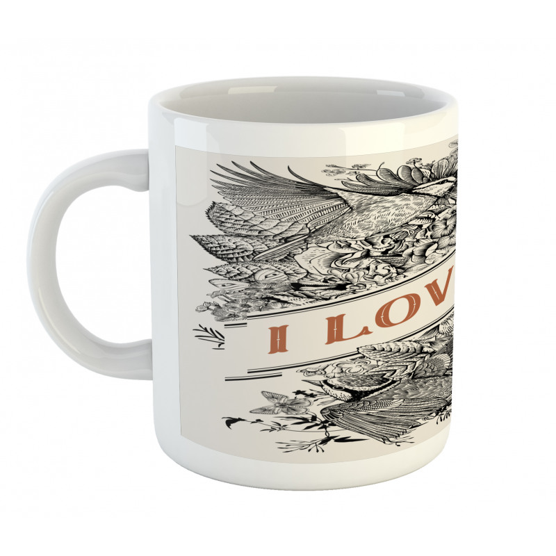 Engraved Flowers Mug