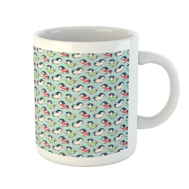 Arctic Animals Ice Skating Mug