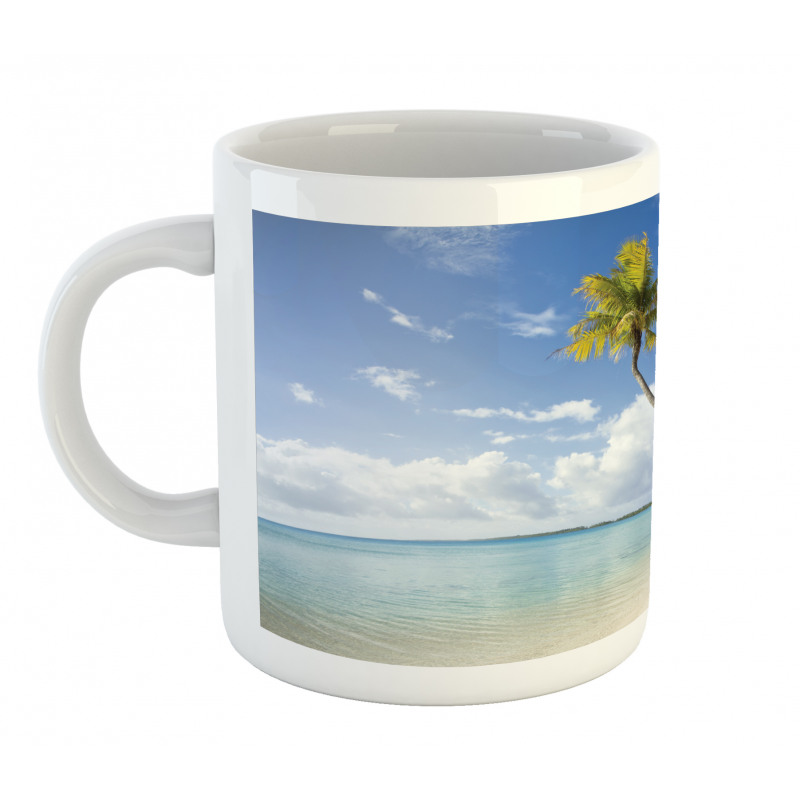 Tropical Beach and Palm Leaves Mug