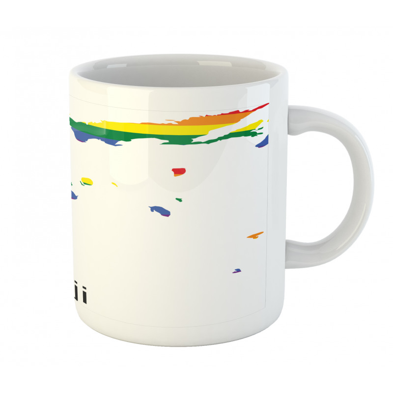 Rainbow Map Design Wording Mug